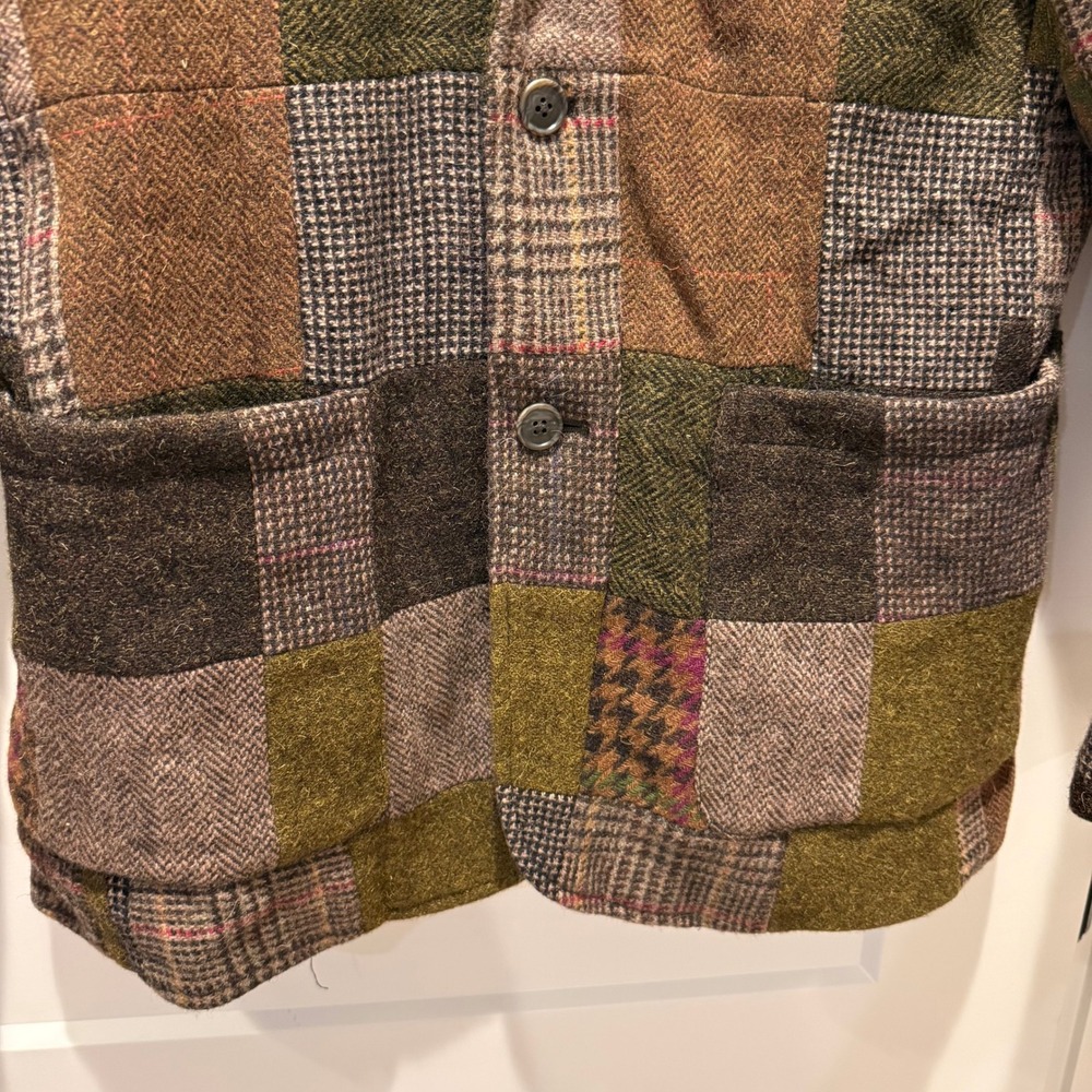 Dark Academia Daniel Cremieux M Patchwork Wool Tweed Blazer Sport Coat - Picture 4 of 11